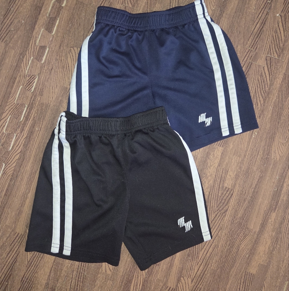 Place SPORTS Navy and Black Athletic Shorts with Stripes 2 - Pair